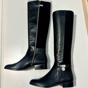 Michael Kors Women's Black Leather Tall Riding Boots